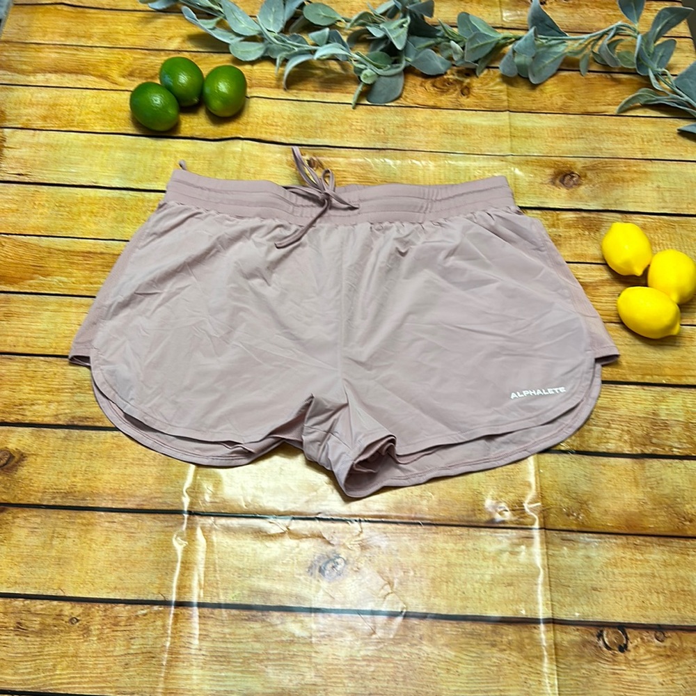 Alphalete xxl xl running shorts pink with liner